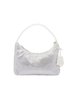 Prada Re-Edition Satin mini-bag with crystals