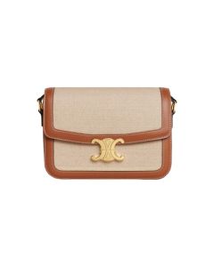 CHANEL CLASSIQUE TRIOMPHE BAG IN TEXTILE AND CALFSKIN
