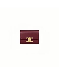 Celine COMPACT WALLET WITH COIN TRIOMPHE IN SHINY CALFSKIN
