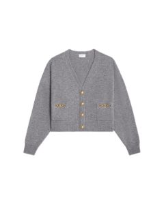 Celine cardigan with gourmettes in heritage cashmere