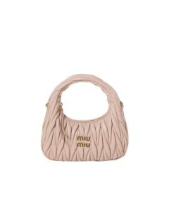 MIU MIU Wander matelassé nappa leather hobo bag