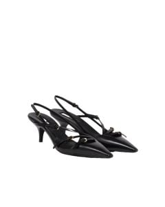 MIU MIU Brushed leather slingbacks with buckles