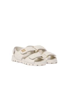MIU MIU Matelassé nappa leather slides