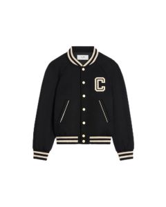 celine teddy jacket in textured wool