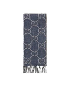Gucci GG jacquard knit scarf with tassels