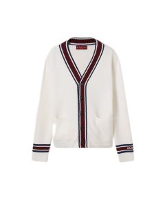 Gucci Wool knit cardigan with intarsia