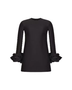 Valentino EMBROIDERED CREPE COUTURE SHORT DRESS