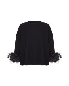 Valentino WOOL SWEATER WITH FEATHERS