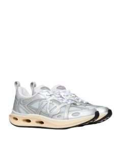 Valentino VLOGO EASYJOG SNEAKER IN MIRROR AND FABRIC
