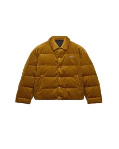 Prada Cropped corduroy down jacket