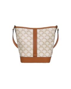 Celine SMALL BUCKET IN TRIOMPHE CANVAS AND CALFSKIN
