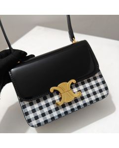 Celine TEEN GARANCE BAG IN VICHY PRINTED PATENT CALFSKIN