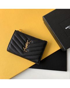 YSL CASSANDRE MATELASSÉ Fragments bi-fold wallet in grain de poudre leather