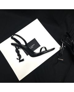 YSL OPYUM SLINGBACK SANDALS IN GLAZED LEATHER