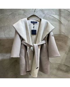 LV Reversible Signature Hooded Wrap Coat 