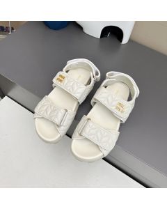 MIU MIU Matelassé nappa leather slides