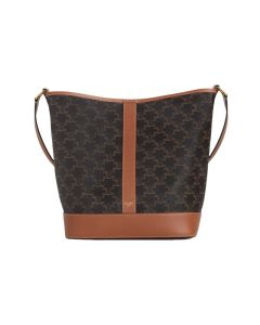 Celine MEDIUM BUCKET IN TRIOMPHE CANVAS AND CALFSKIN
