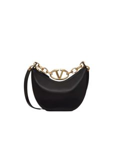 Valentino VLOGO MOON MINI HOBO BAG IN NAPPA LEATHER WITH CHAIN