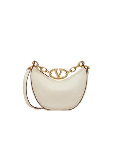 Valentino VLOGO MOON MINI HOBO BAG IN NAPPA LEATHER WITH CHAIN