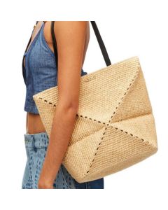 LOEWE Puzzle Fold Tote in raffia