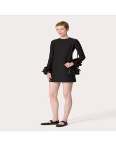Valentino EMBROIDERED CREPE COUTURE SHORT DRESS