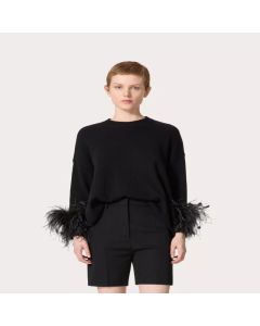 Valentino WOOL SWEATER WITH FEATHERS