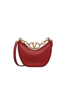 Valentino VLOGO MOON MINI HOBO BAG IN NAPPA LEATHER WITH CHAIN