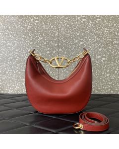 Valentino VLOGO MOON MINI HOBO BAG IN NAPPA LEATHER WITH CHAIN