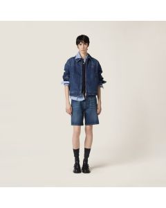 MIU MIU Washed denim Bermudas