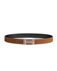 Hermès H au Carre belt buckle & Reversible leather strap 32 mm