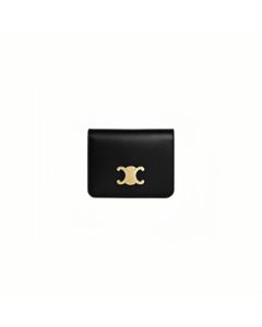 Celine TRIOMPHE COMPACT WALLET IN SHINY CALFSKIN