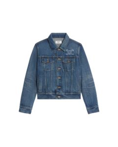 Celine Trucker jacket in dark union wash denim