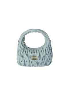 MIU MIU Wander matelassé nappa leather hobo bag