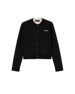 Gucci Wool jacquard cardigan with intarsia