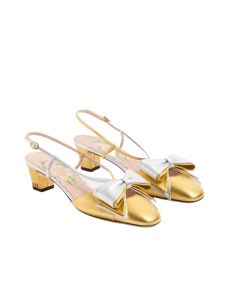 Valentino BOWOW SLINGBACK PUMPS IN LAMINATED NAPPA