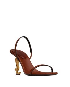 YSL OPYUM SLINGBACK SANDALS IN VEGETABLE-TANNED LEATHER