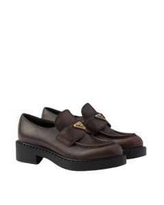 Prada Chocolate leather loafers