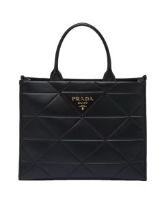 Large leather Prada Symbole bag with topstitching