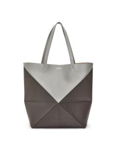 LOEWE XL Puzzle Fold Tote in shiny calfskin