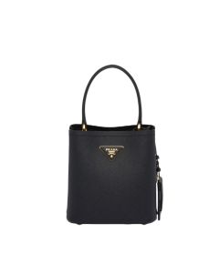 Small Saffiano Leather Prada Panier Bag