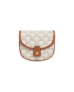 Celine MINI BESACE IN TRIOMPHE CANVAS AND CALFSKIN