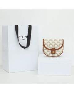 Celine MINI BESACE IN TRIOMPHE CANVAS AND CALFSKIN