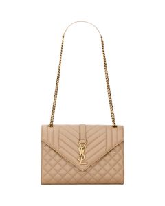 YSL MEDIUM ENVELOPE in MATELASSÉ lambskin