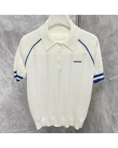 MIU MIU Cotton knit polo shirt