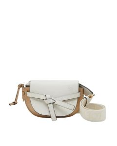 LOEWE Mini Gate Dual bag in soft calfskin and jacquard