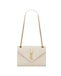 YSL MEDIUM ENVELOPE in MATELASSÉ lambskin