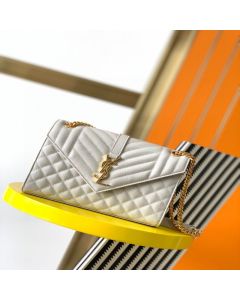 YSL MEDIUM ENVELOPE in MATELASSÉ lambskin