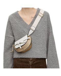 LOEWE Mini Gate Dual bag in soft calfskin and jacquard