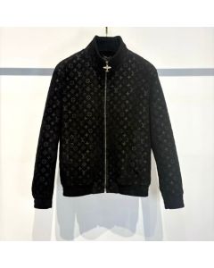 LV Monogram Debossed Suede Tracksuit Jacket