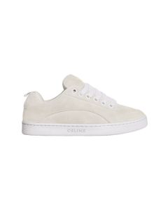 CELINE HUNTINGTON LOW LACE-UP SNEAKER in SUEDE CALFSKIN AND MESH